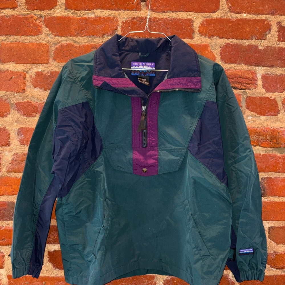 Vintage White Sierra Green and Purple Pullover Jacket